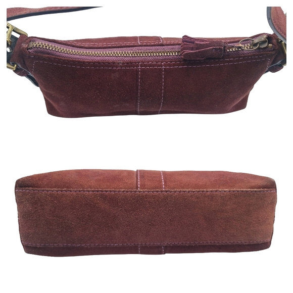 Vintage Coach 7470 Suede Hamptons Demi Baguette Hobo Bag - Picture 6 of 14